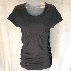 EUC Athleta charcoal ruched workout top, charcoal